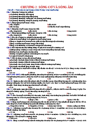 450 câu trắc nghiệm Vật lí 12 - Chương 2 Sóng cơ và sóng âm (Có đáp án)